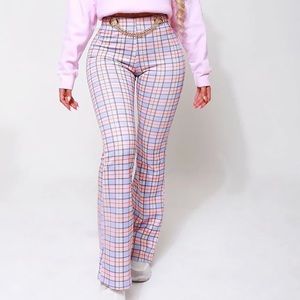 Plaid Flare Pants